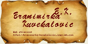 Branimirka Kuvekalović vizit kartica